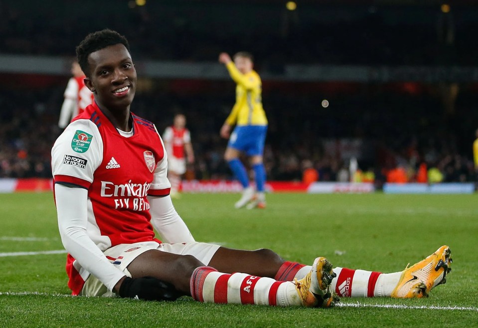 Eddie Nketiah recently bagged a hat-trick against Sunderland