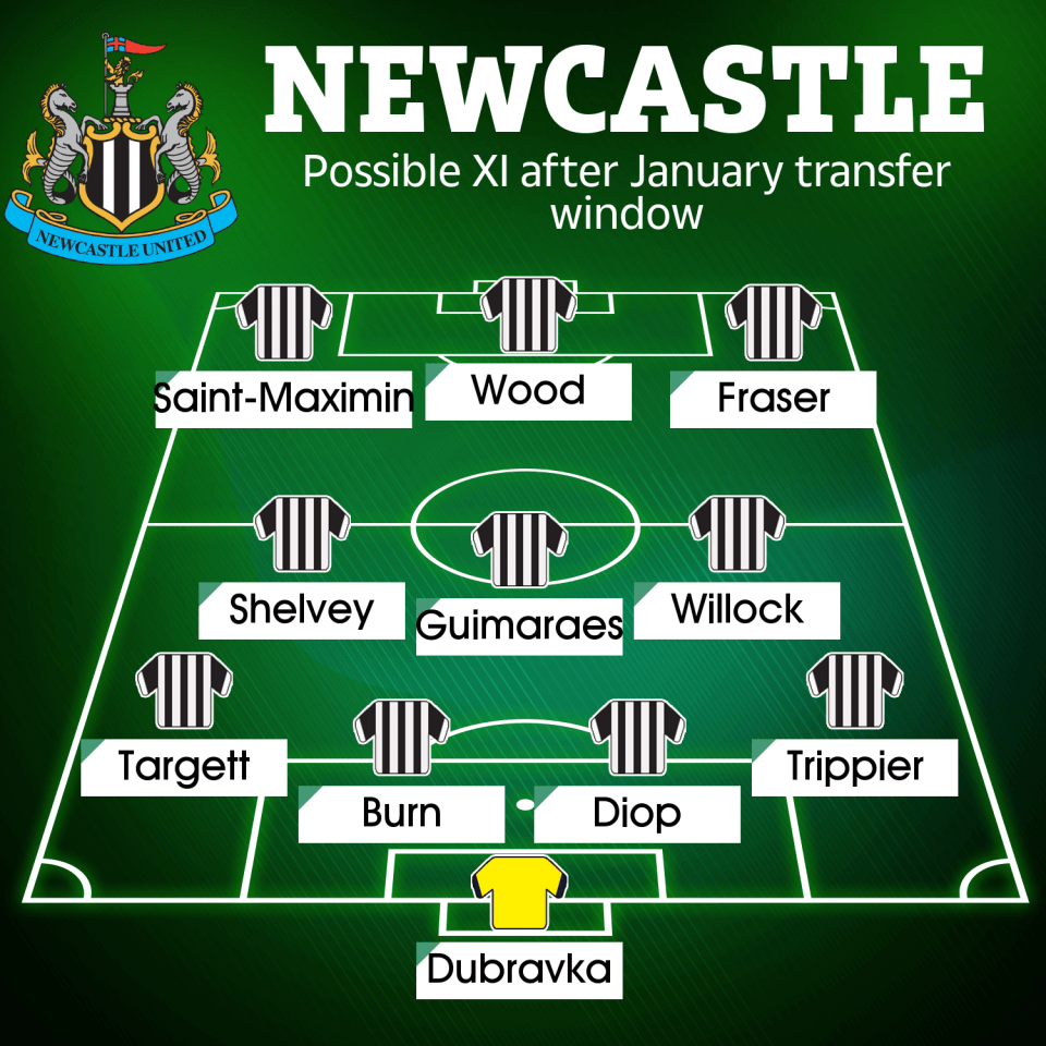 How Newcastle could line-up after the January transfer window