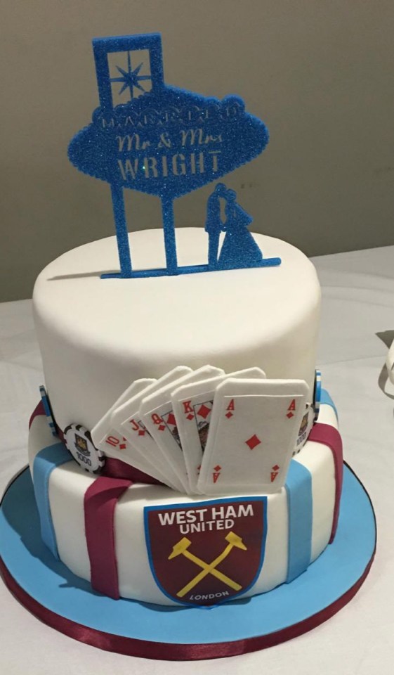 Lisa's wedding cake featured a pack of cards and the bride spent her big day gambling in Vegas