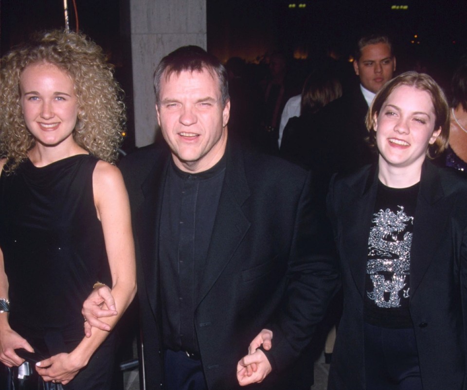 Meat Loaf with his daughters Pearl, left, and Amanda, right - seen here back in 1998