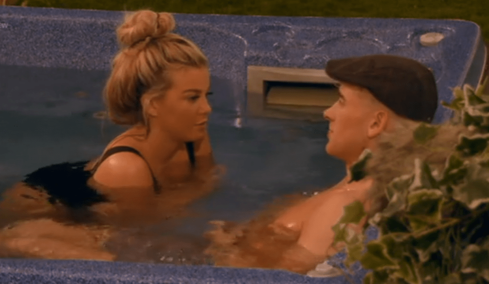 The pair had been enjoying a night in the hot tub when Callum made his ‘cocky’ statement