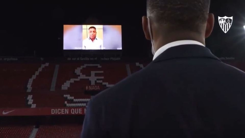 The message was played on the big screen at the stadium