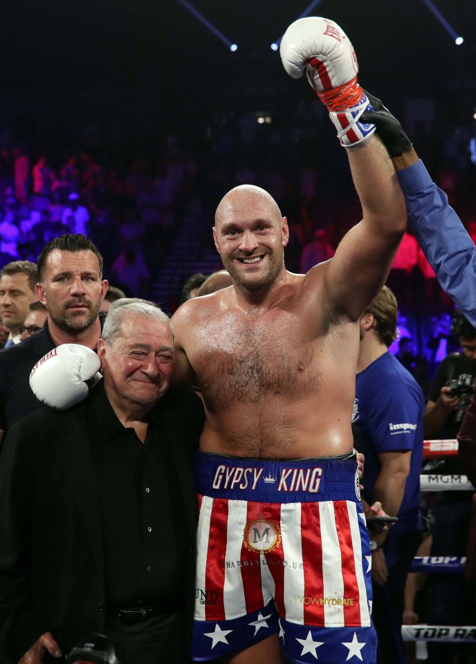 Tyson Fury, with US promoter Bob Arum, will fight twice in the UK this year