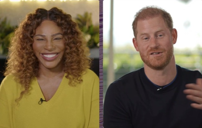 The Duke laughed and joked with good friend Serena Williams during the talk