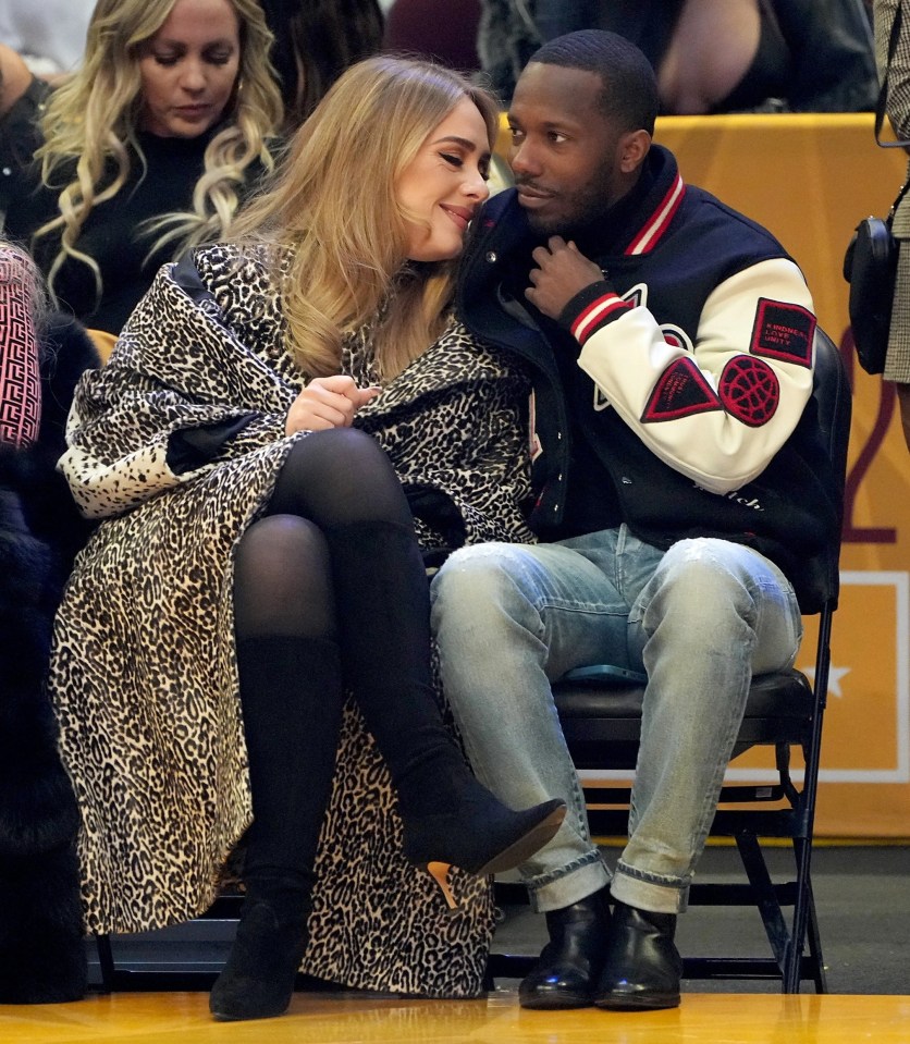 Adele sat in the front row with the sports agent for the NBA All-Star Game in Cleveland