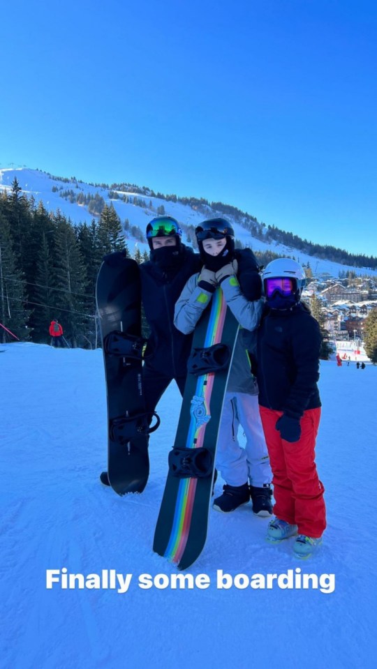 He is snowboarding with Romeo, Cruz and Harper