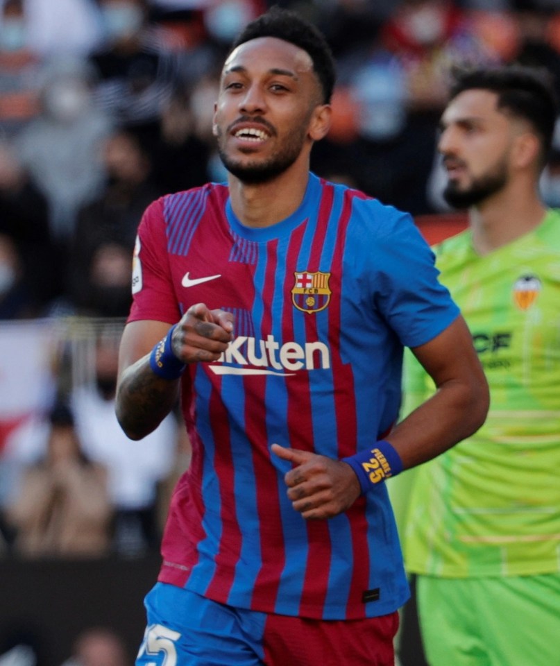 Pierre-Emerick Aubameyang scored a hat-trick in Barcelona's win at Valencia