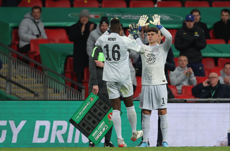 Spanish shot-stopper Arrizabalaga came on for Mendy for the penalty shootout