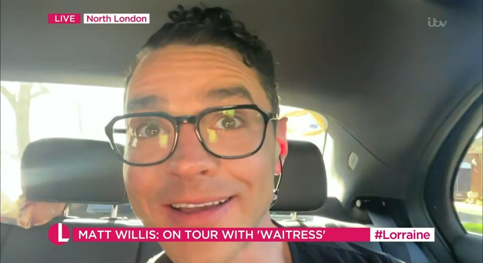 Matt Willis was forced to conduct his interview from the back of a taxi after getting stuck in traffic