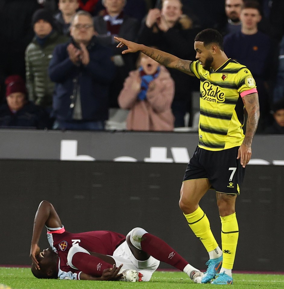 Watford fans sang ‘That’s how your cat feels’ at Kurt Zouma after he went down in pain following a collision with Josh King