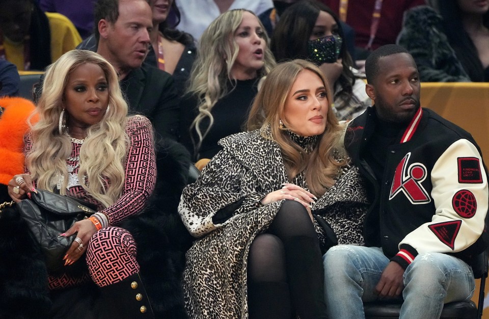 Adele swapped her engagement ring for a more modest hoop as she joined partner Rich Paul at a basketball game in Ohio