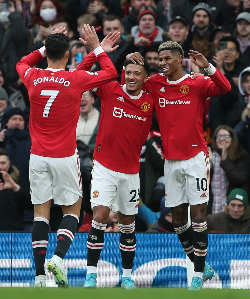 Sancho was all smiles thanks to Marcus Rashford's perfect pass