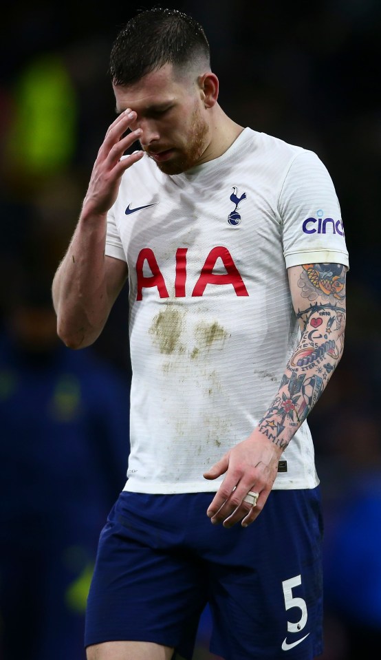 Midfielder Emile Hojbjerg shows Spurs' despair as defeat left them eighth