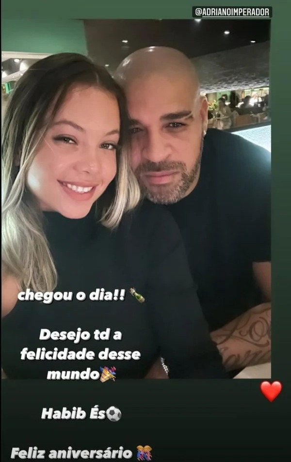 Oliveira wished Adriano all the 'happiness in the world'