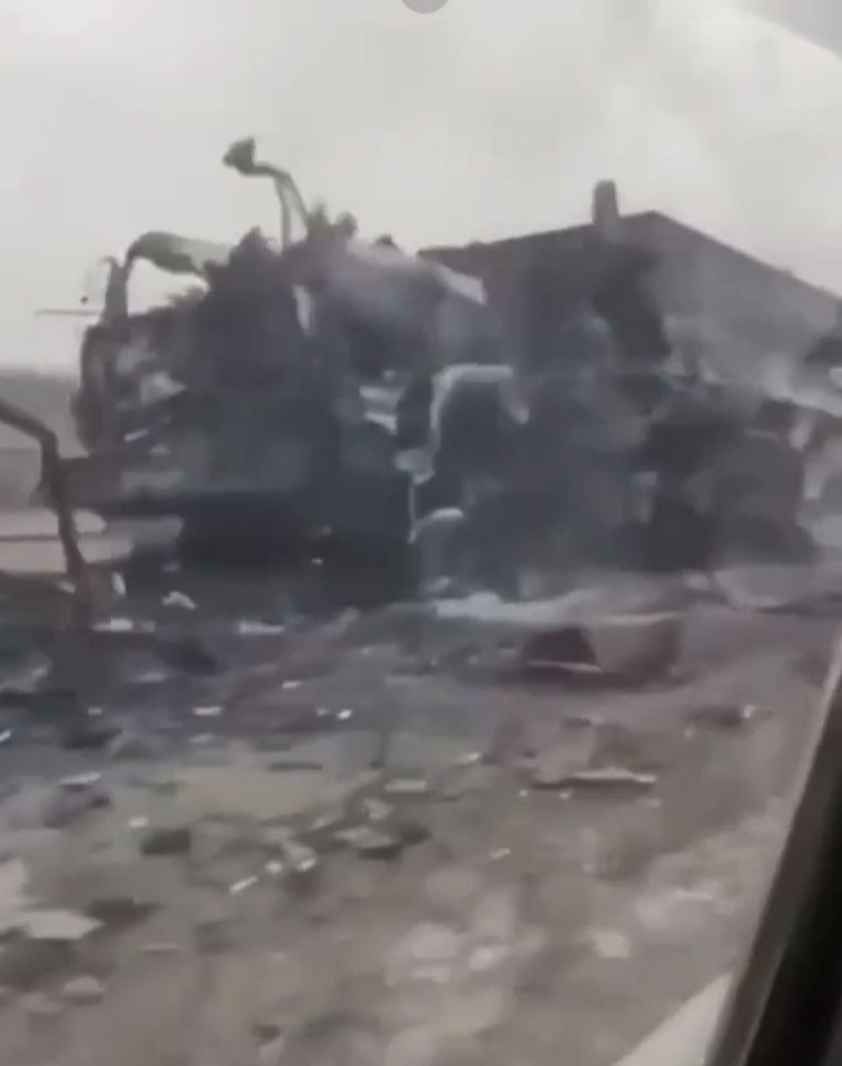 Harrowing images show the devastated Russian convoy