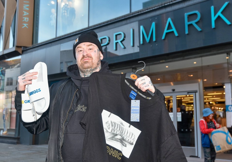 Tom Owen, 37, got his hands on some Greggs-themed goods