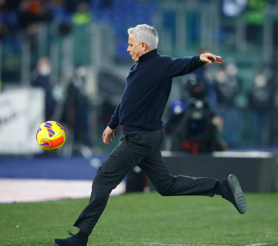 Jose Mourinho booted the ball away in Roma's draw with Verona