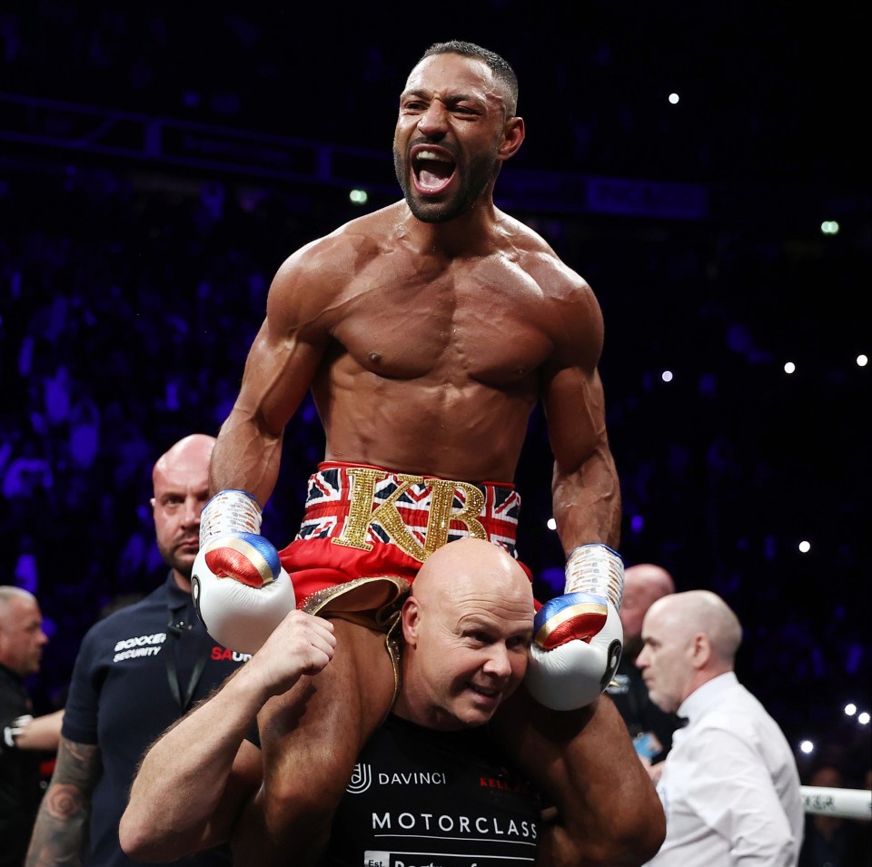 An elated Kell Brook celebrates the biggest win of his career