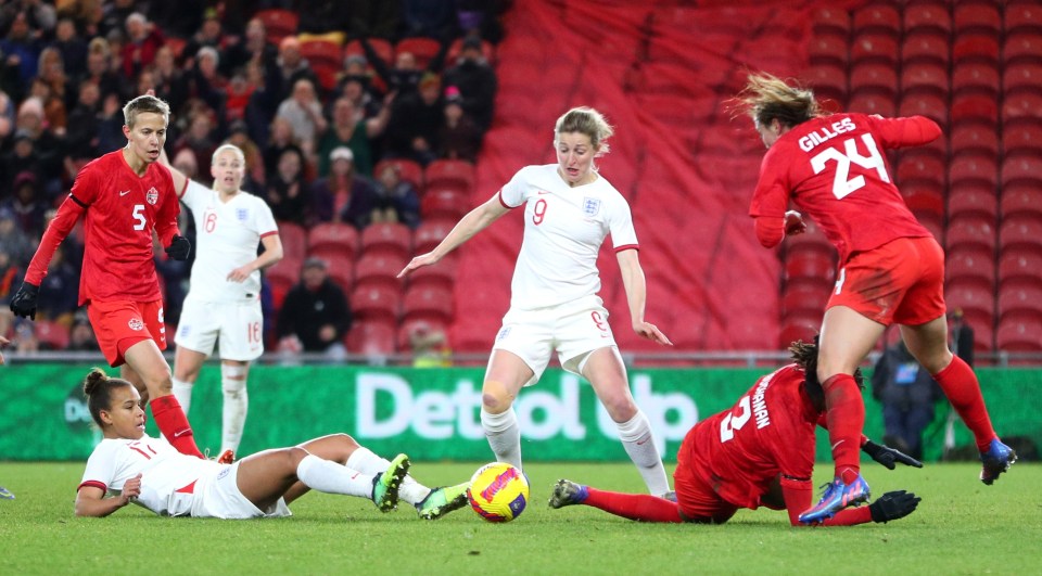 Nikita Parris had a shot blocked late on the in game at the Riverside Stadium