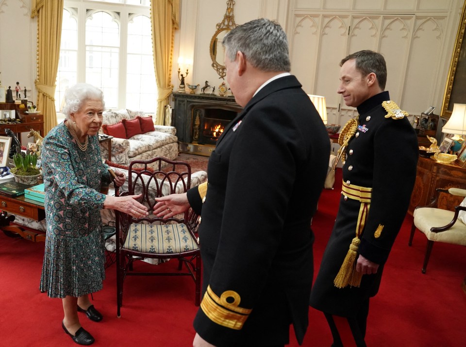 The Queen had three engagements last week, meeting two military chiefs in person