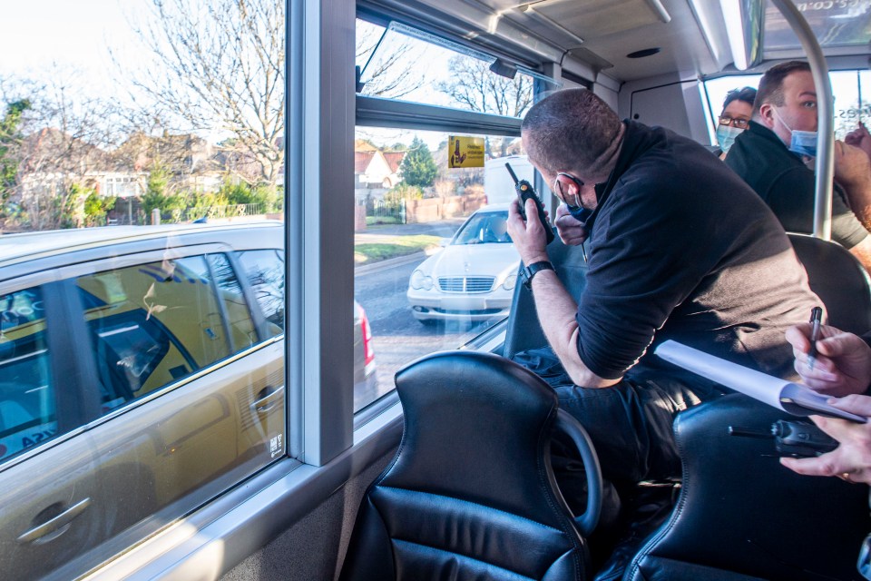 The operation involved two uniformed officers sat on the top deck of a Yellow Buses