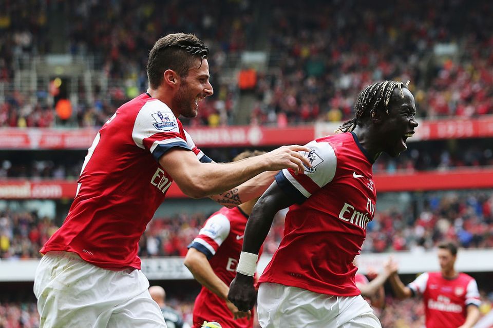 Olivier Giroud and Bacary Sagna together at Arsenal.