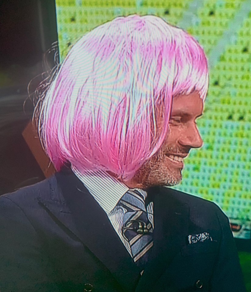 Carragher, 44, donned a pink wig last season