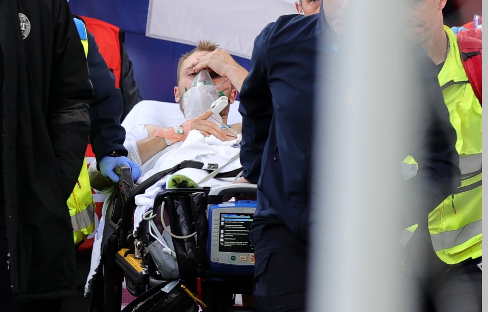 A trainer performed chest compressions on stricken Eriksen as the crowd fell eerily silent