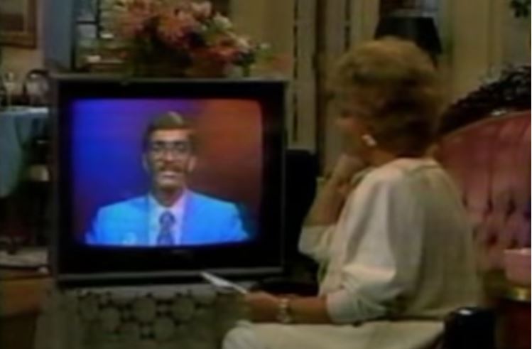 Steve Pieters being interviewed by Tammy Faye in 1985