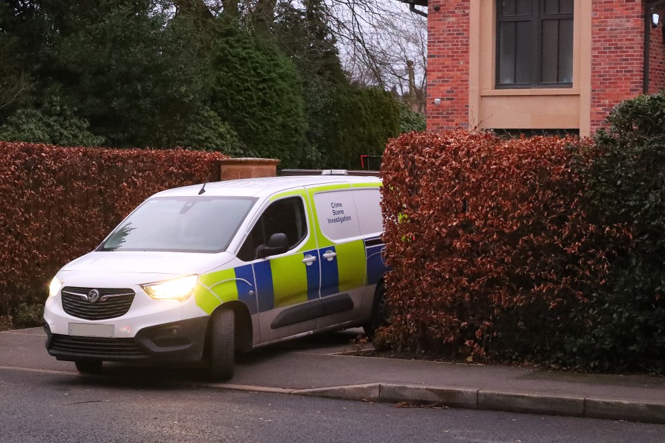 Police were seen leaving his property in Bowdon on Sunday