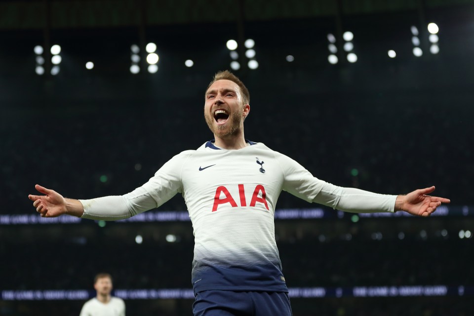 Eriksen spent six and a half years playing for Tottenham