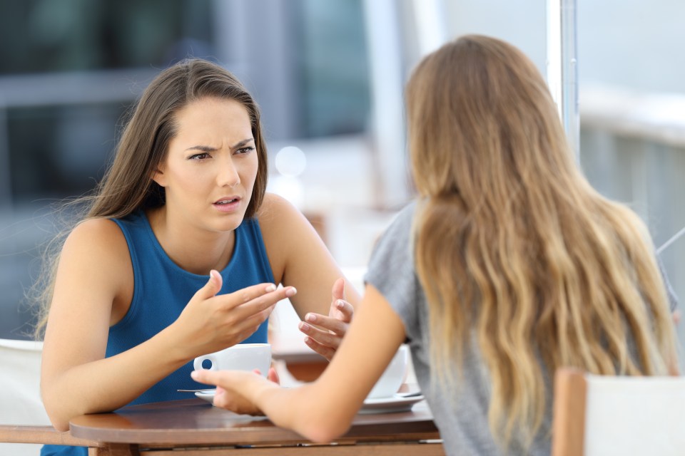 The two women had a meeting, but the woman refused to pay her back for the clothes she took