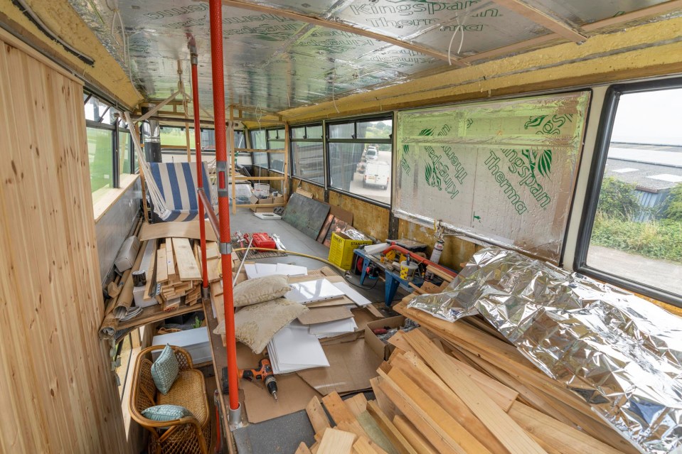 The renovation involved entirely stripping the bus of its old floors, ceilings, walls and radiators