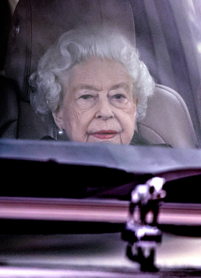 The Queen was spotted in the back seat of a Range Rover as she left the farm where she is staying for the next few weeks