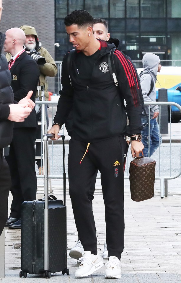 Cristiano Ronaldo arrives at The Hyatt Hotel