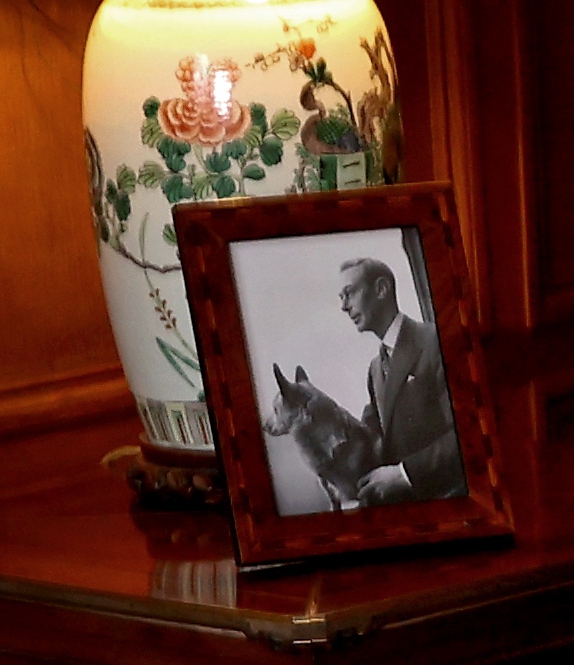 Her Majesty keeps a photograph of her father King George VI next to her desk in The Saloon at Sandringham