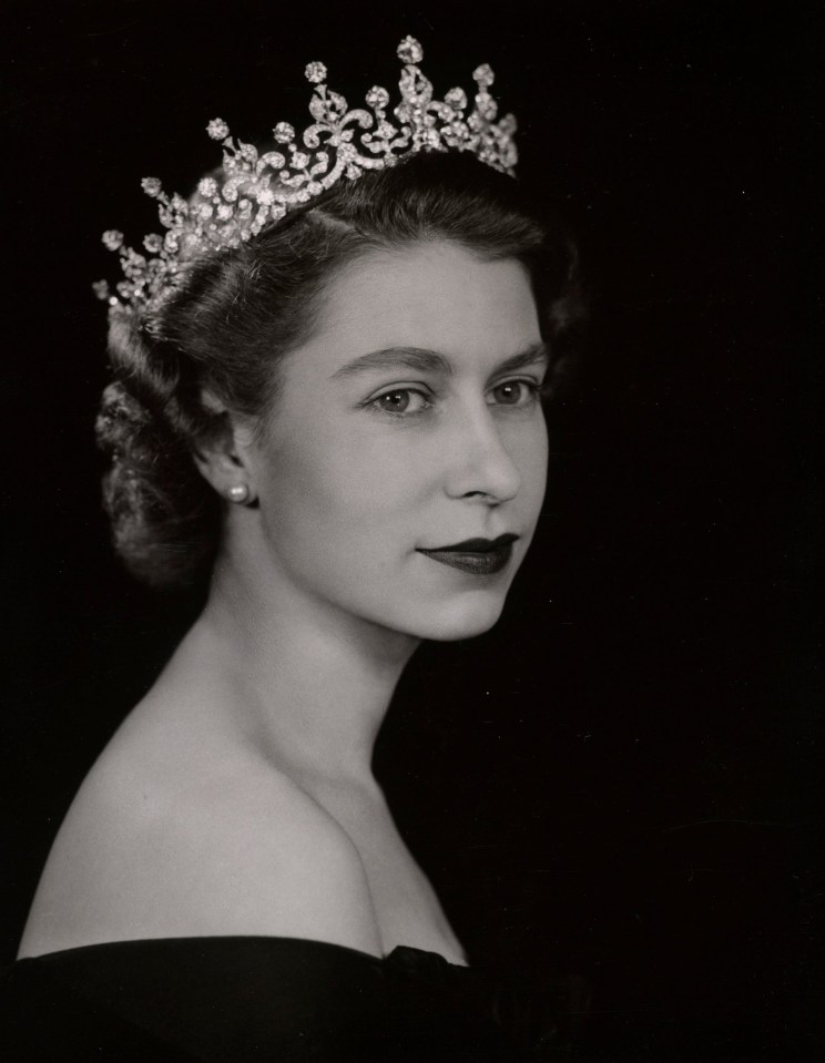 Buckingham Palace released this previously unseen black and white portrait of the Queen taken 20 days after her accession by Dorothy Wilding