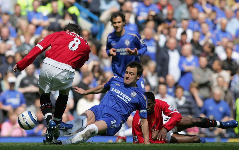 Terry needed two stitches after this tackle, with Wayne Rooney revealing he wore longer studs on purpose in an attempt 'to hurt someone'