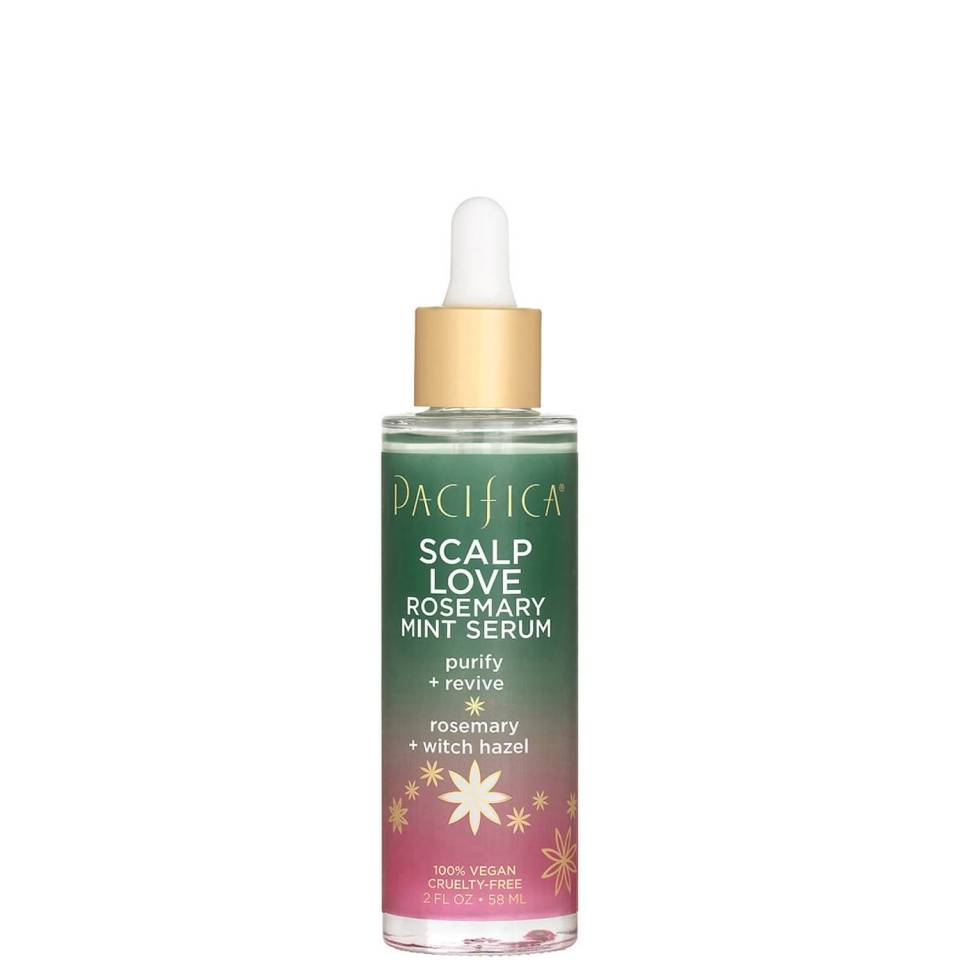 The Pacifica Scalp Love rosemary mint serum is gentle enough to leave on overnight