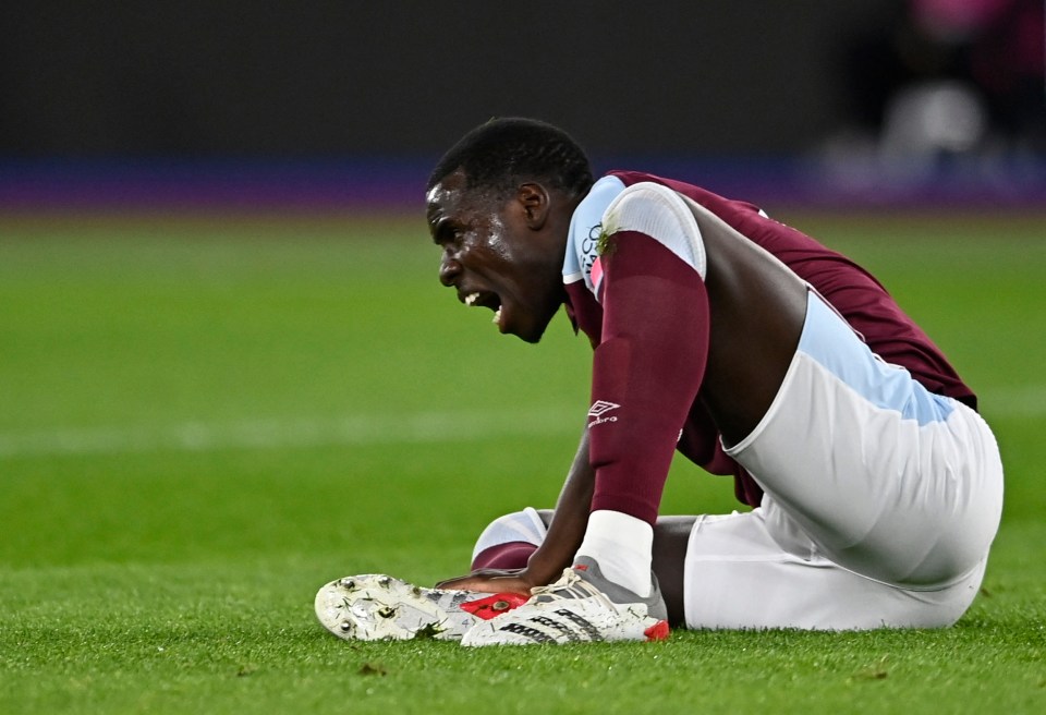 Zouma went down holding his ankle and was targeted with chants from visiting fans