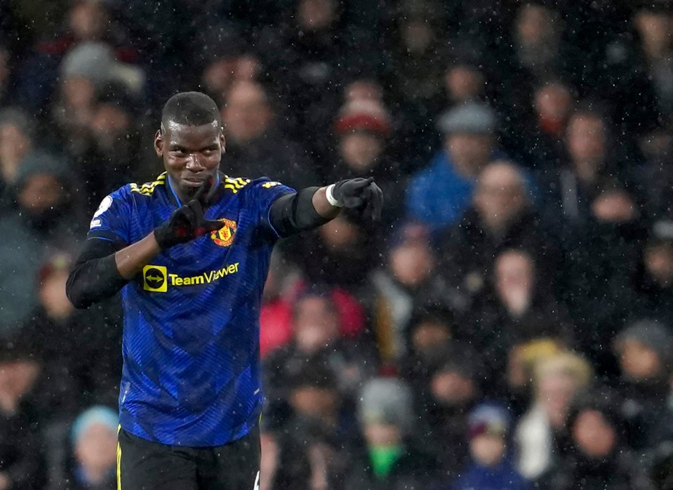 French World Cup winner Pogba reacts after grabbing his first goal of the season