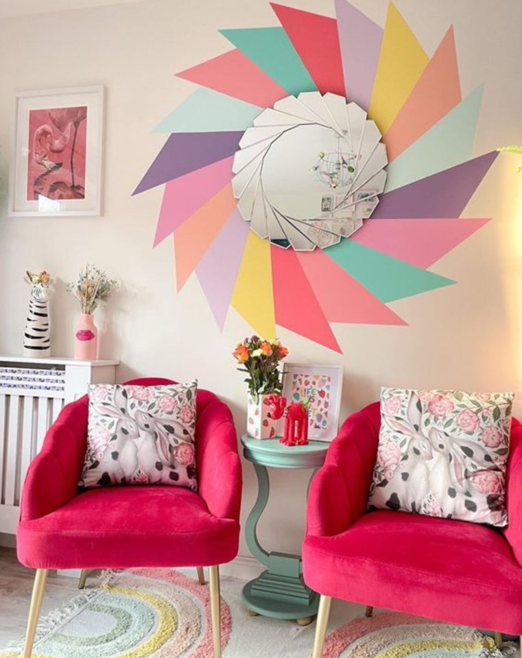 Becca decided to use bold patterns teamed up with quirky statement pieces to bring life to her home