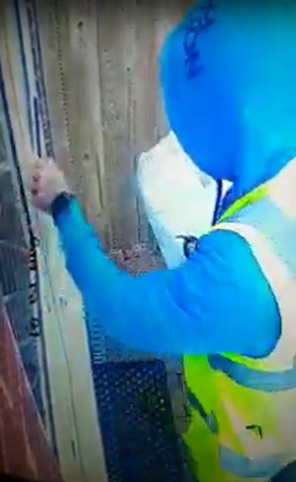 The driver was caught on CCTV trying to open the man's front door