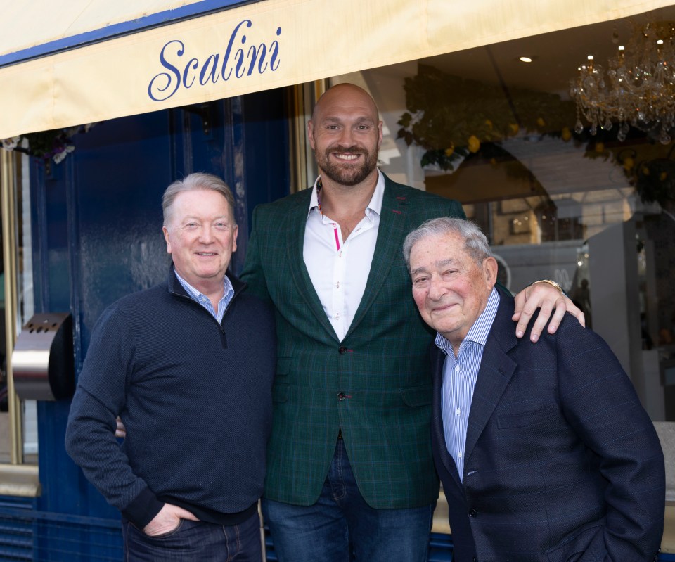 Frank Warren pictured with Tyson Fury and Bob Arum