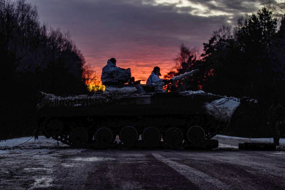 The exercise comes as Russian troops are massed on the border