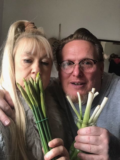 John Musk, 53, came home with the pungent bunch of edible tearjerkers and told his bemused missus Donna to put them in water