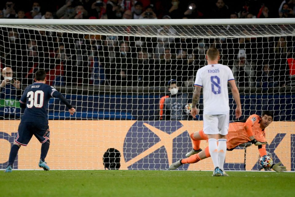 Lionel Messi saw his penalty saved by Thibaut Courtois