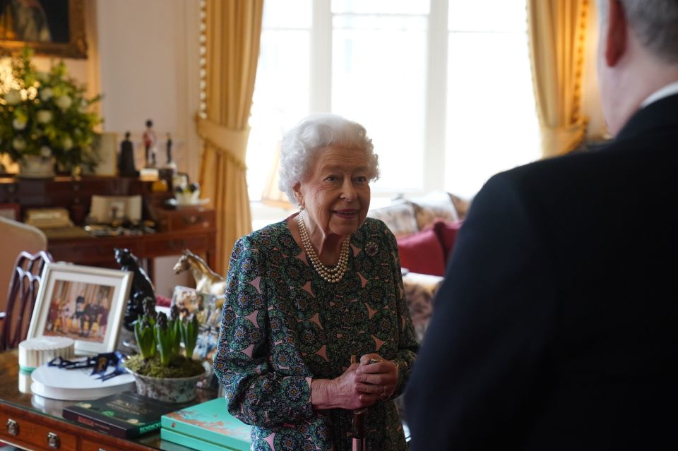 Queen Elizabeth II today during an audience at Windsor Castle