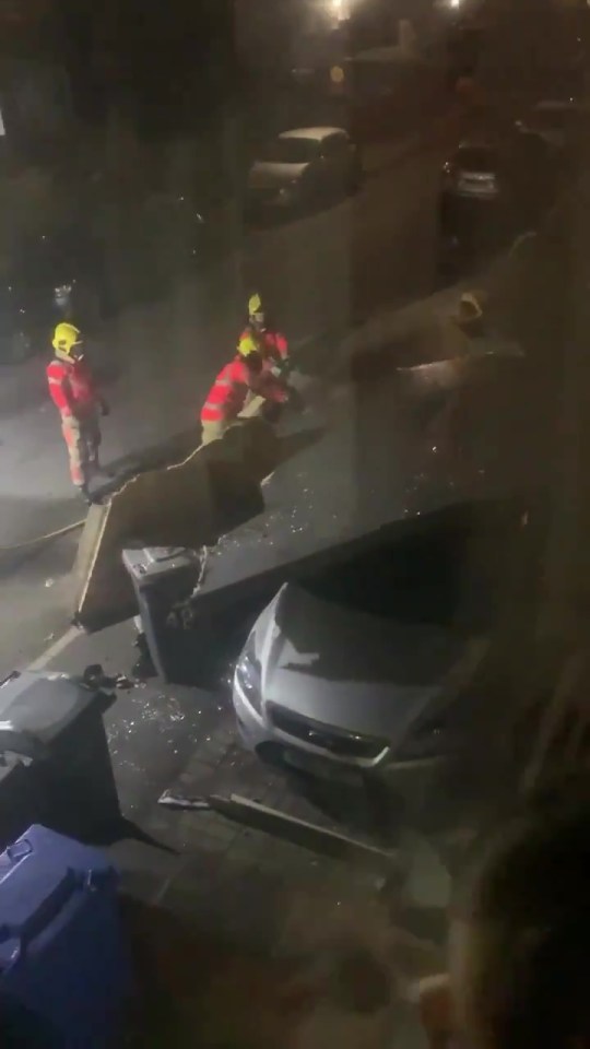 Emergency services were called to Eccles, Salford, after a house's roof was blown off