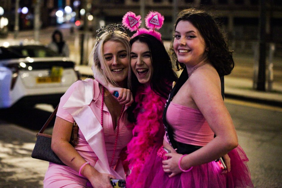 Girls dressed in pink hit the tiles in Nottingham - despite 100mph winds